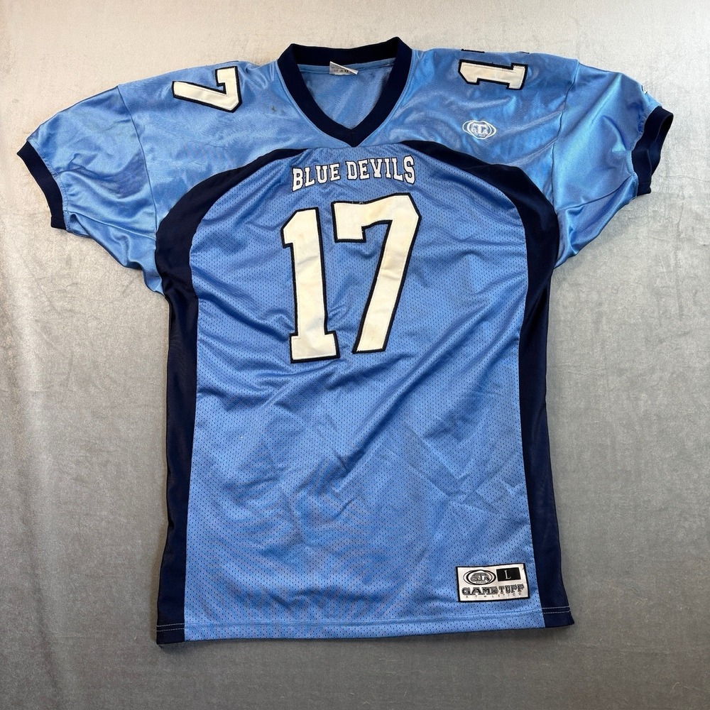 GameTuff Blue Devils 17 Football Jersey‎ Blue Athletic Y2K Streetwear Size L